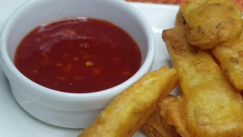 Potato fries coated with gram flour