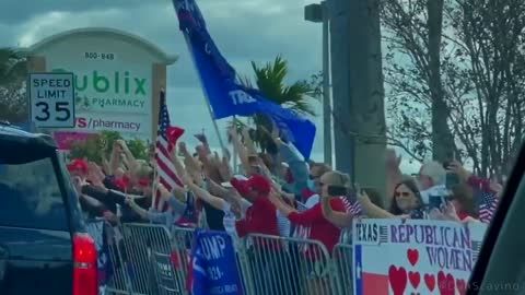 Trump greeted by fans West Palm January 2021