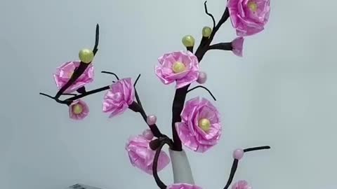 Plastic flower creative DIY, waste utilization, environmental protection