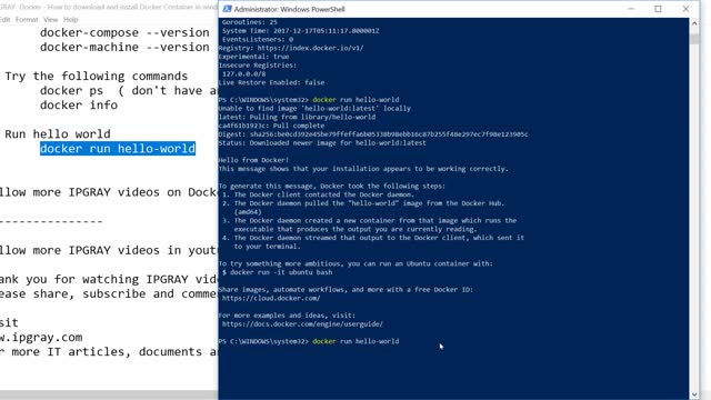 IPGraySpace: Docker - How to download and install Docker Container in windows