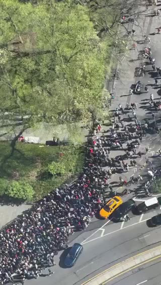 Large group of African migrants gathered at City Hall New York City of receiving green cards