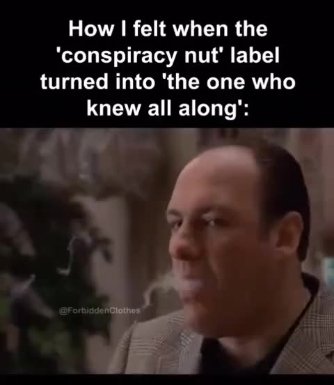 How i felt when the "conspiracy nut" label turned into "the one who knew all along"