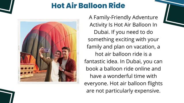 Want To Experience Hot Air Balloon in Dubai