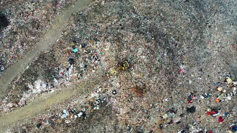 A Pile Of Trash In Bird's Eye View