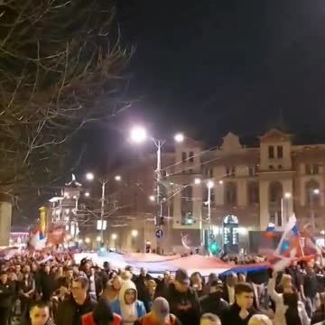 Thousands of Serbians Demonstrate in Favor of Russia in Belgrade