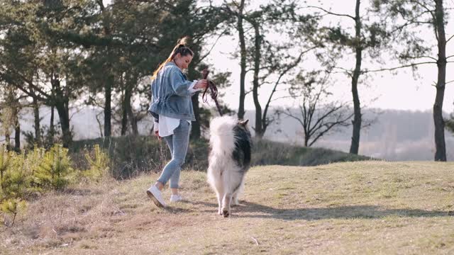 Woman Walking The Dog