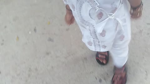 Cute baby boy walking