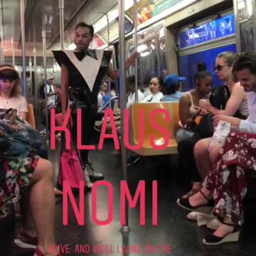Klaus nomi g train man in black outfit sings