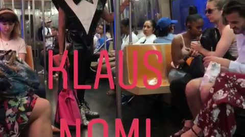 Klaus nomi g train man in black outfit sings