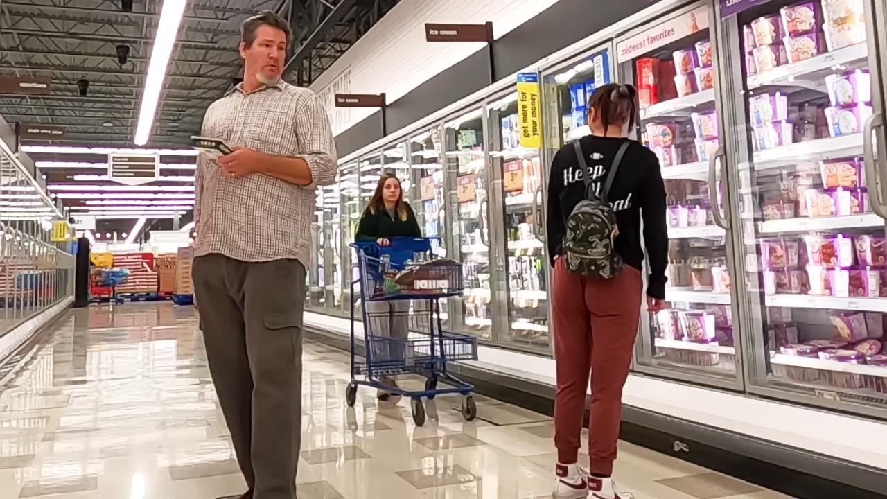 Farting prank on a groceries