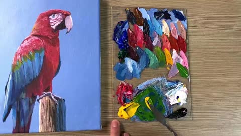 Acrylic Painting Parrot Bird_p34