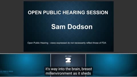 Sam Dodson At FDA Hearing