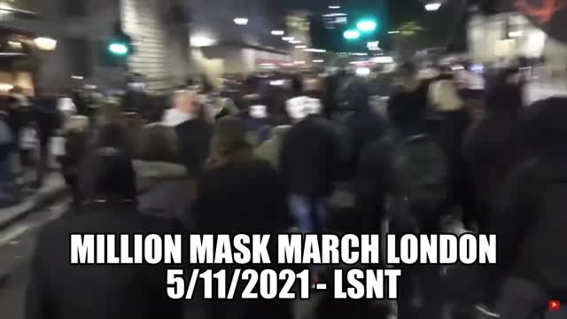 Footage Million Mask March LONDON 5th November 2021