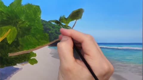 Painting a Tropical Beach Time Lapse