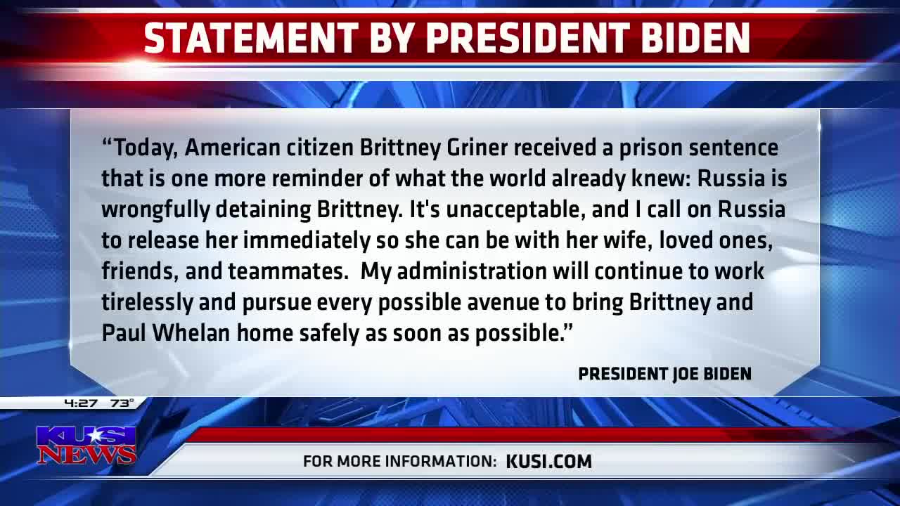 WNBA star, Brittney Griner, sentenced to nine years in Russian prison