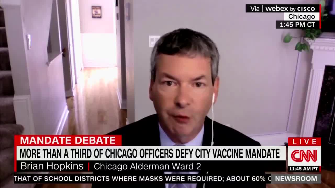 Chicago Alderman Brian Hopkins says the city "can't afford to lose a thousand police officers"