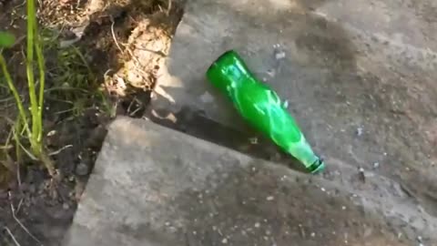 crunchy and destroying bottles