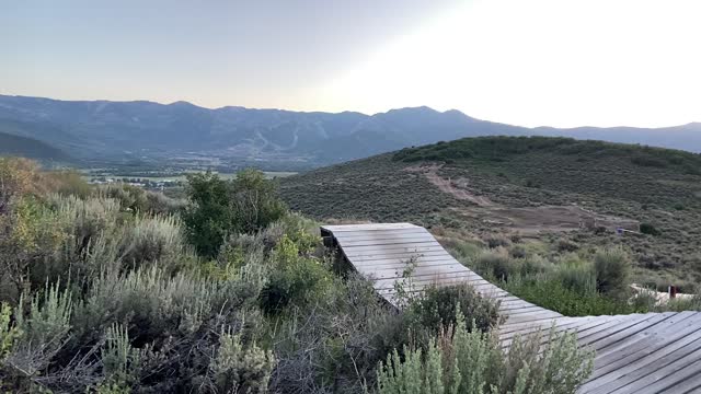 Wooden mtb feature in Park City Utah