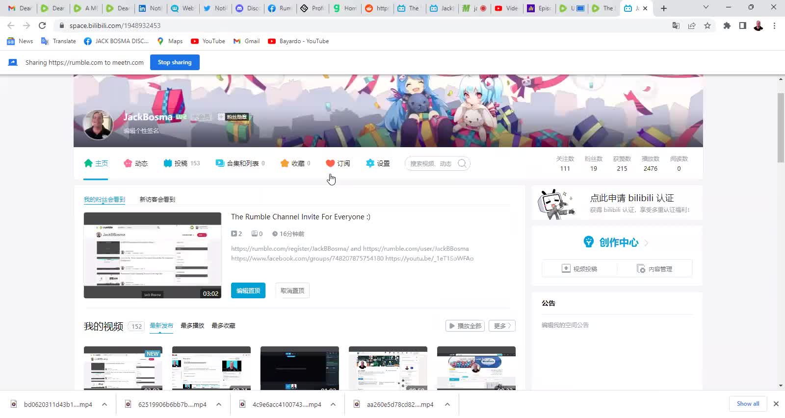 The Bilibili Video Channel Invite