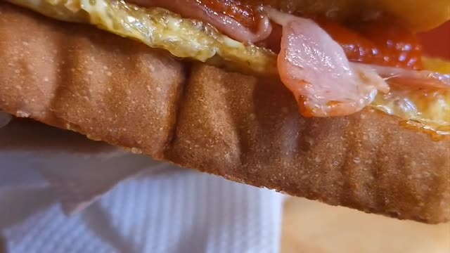 Bacon potato toast and Grilled Bul-go-gi toast,kiwefruit juice in Korea