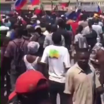 Footage of pro-Russian protest in Haiti