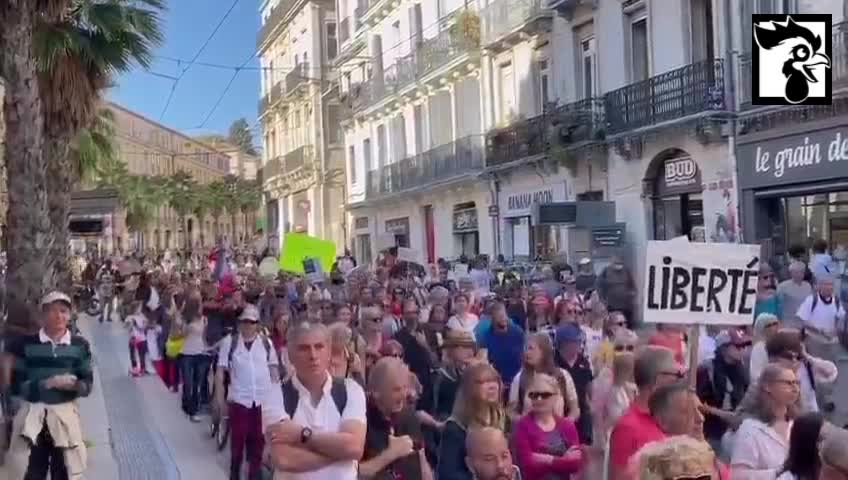 Montpellier, France: Vaccine passport protests Oct. 16, 2021