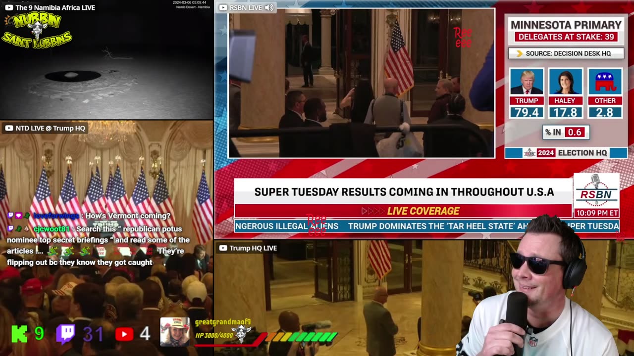 SUPER TUESDAY RESULTS LIVE - LIVE PROTESTS AND CRIME CHASING - MUSIC - CHAT - HATERS GONNA LURK