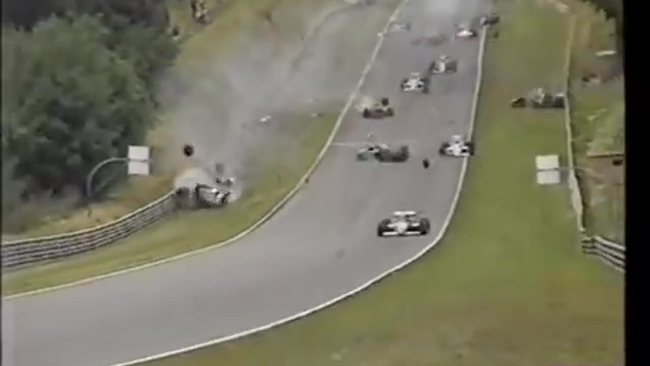 Huge restart crash at Brands Hatch 1988