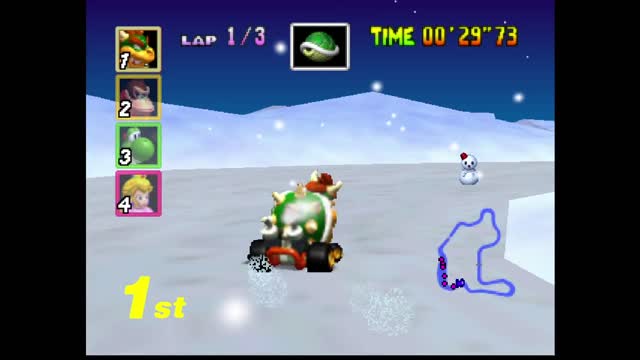 Mario Kart 64 (mk64) Flower Cup 50cc (Bowser) no commentary