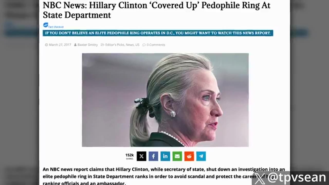PEDOPHILE HILLARY CLINTON NAMED 'PERSON OF INTEREST' IN CHILD SEX TRAFFICKING INVESTIGATION!