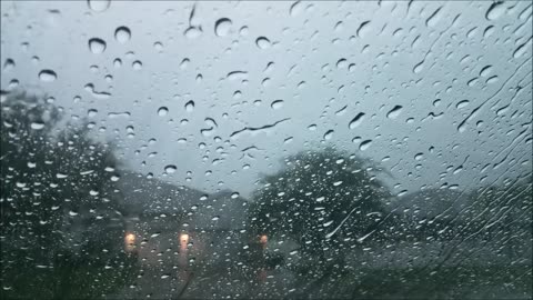 30 Minutes Relaxing Rain Sound For Sleeping Raining On Car Glass Windows Thunder Sounds