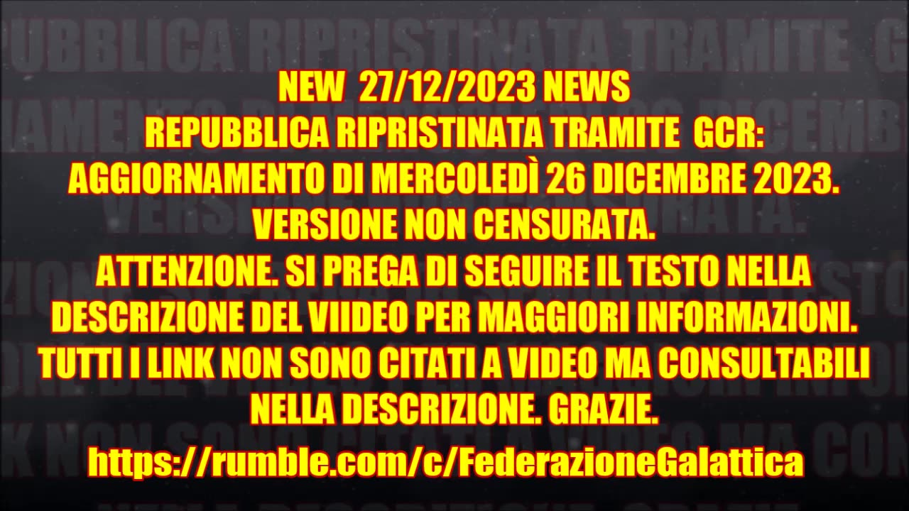 REPUBBLICA RIPRISTINATA TRAMITE GCR: VERSIONE NON CENSURATA)