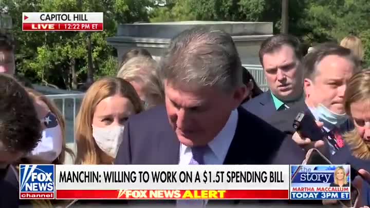 Joe Manchin discussing the spending bill