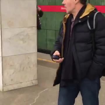 Man skates in subway station skateboard falls on track