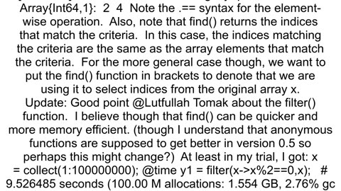 How do you select a subset of an array based on a condition in Julia