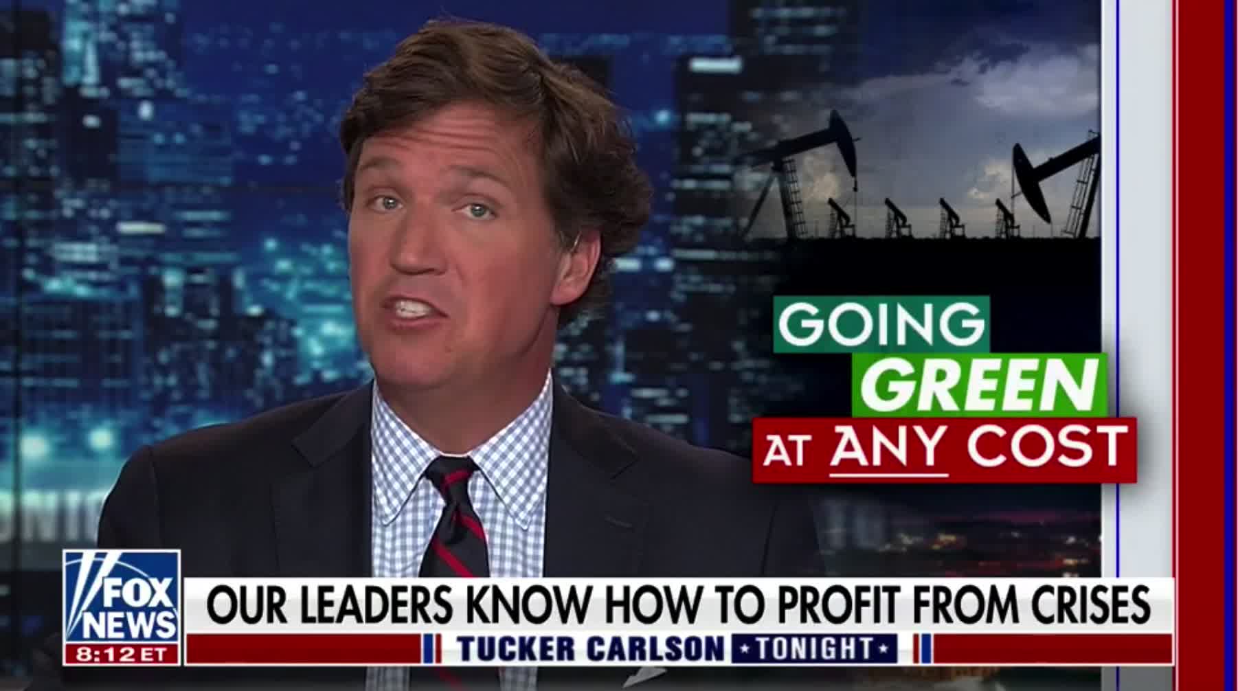 Tucker Carlson talks about how the war in Ukraine is being used to push the Biden admin's "Green New Deal" on Americans
