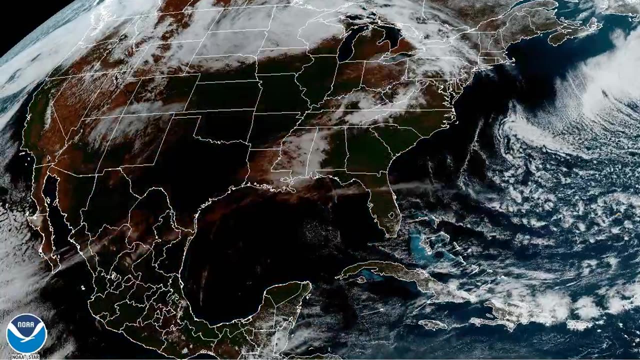 GOES-East satellite view of solar eclipse moving across the USA - April 8, 2024