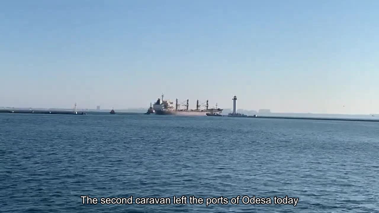 A second caravan with Ukrainian grain left the ports of Odessa today.