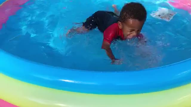 Baby Asher swimming