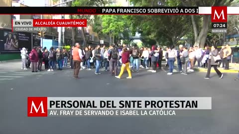 Personal del SNTE bloquea Fray Servando e Isabel la Católica en CdMx