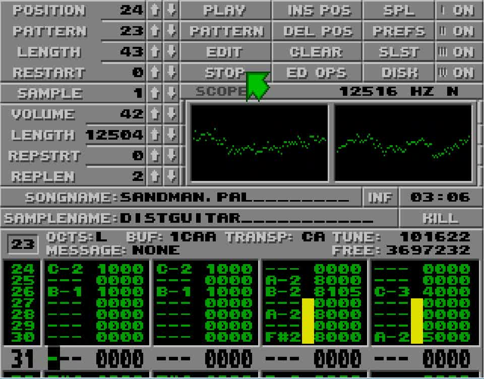 Amiga and Atari ST Protracker Music Mods - Enter The Sandman