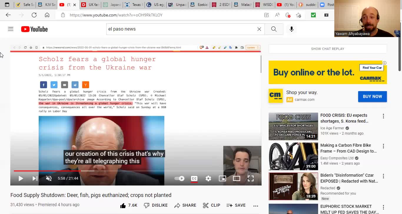 Edifying on the famine which is making manifest in real time