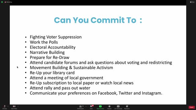 Volunteer Meeting Kick Off 2022 - Fight for Voting Rights Kicks Off!