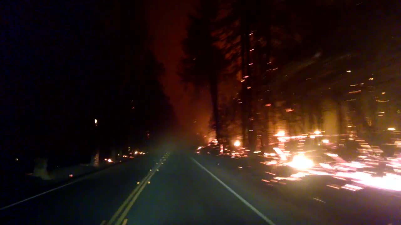Escaping Anderson Springs and driving toward Middletown during Valley Fire