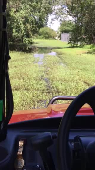 Full speed with utility vehicle in the water