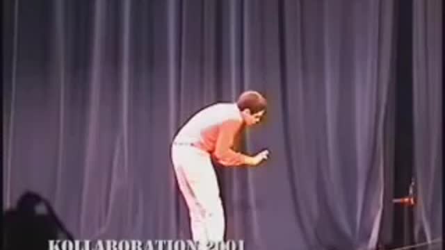 Kid In Red Shirt Performs Insane Robot Dance- 2001 School Talent Show