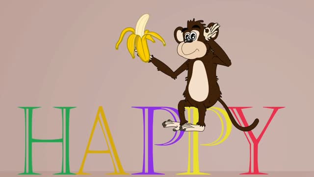 Monkey sey happy birthday