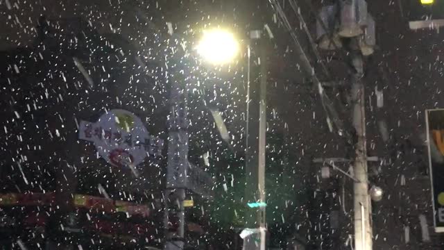 snowing snowing today in night.