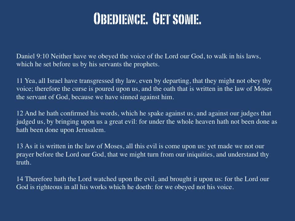 Obedience. Get Some.