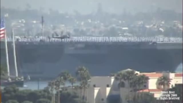 USS RONALD REAGAN 2008 DEPLOYMENT - Leaving San Diego (Point Loma)